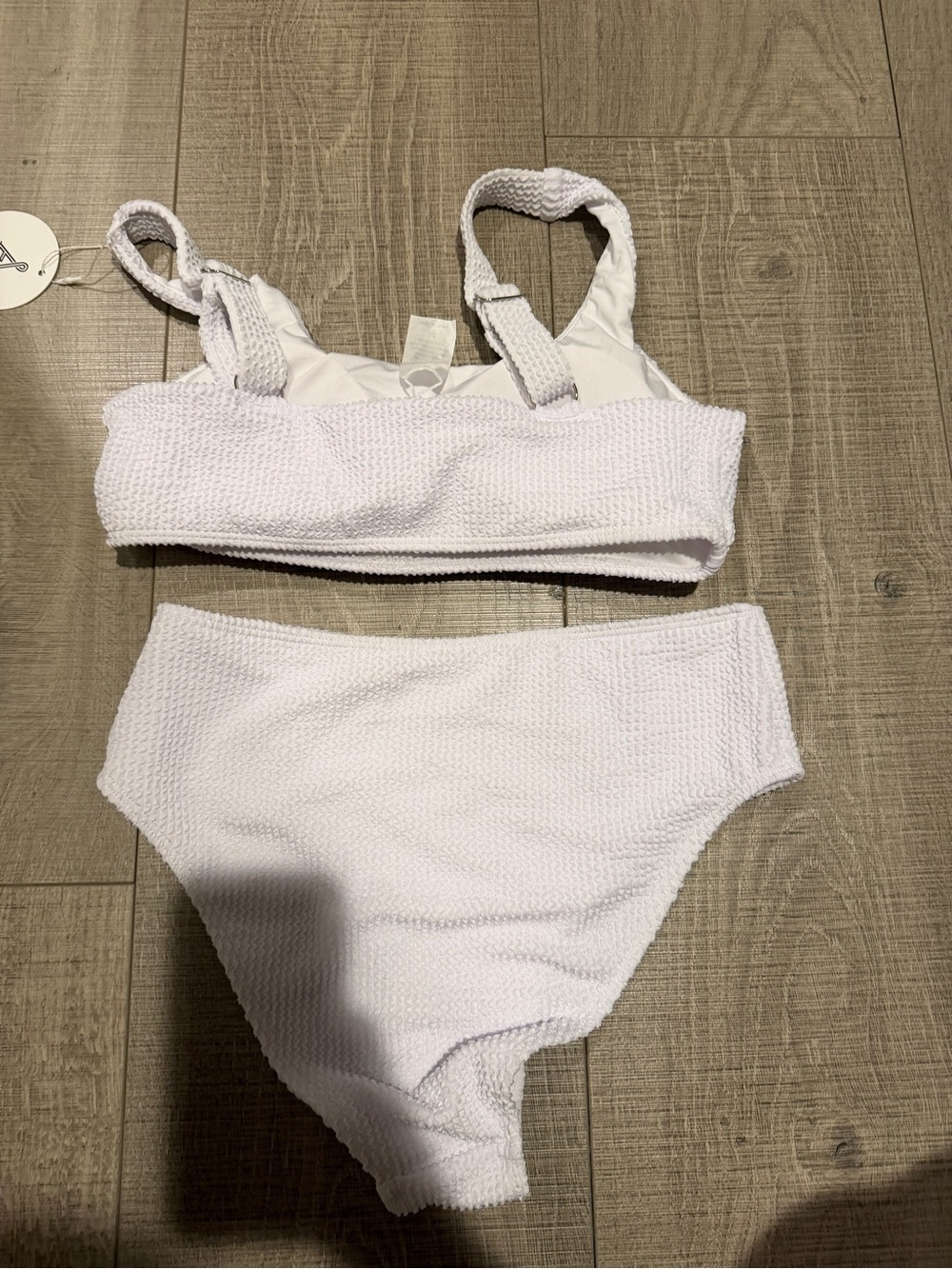 White Textured Two-Piece Bikini Set
